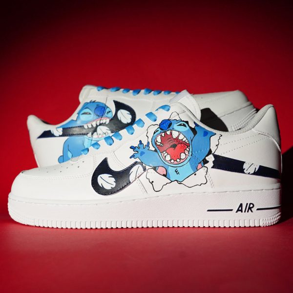 Blue Stitch Bite Custom Air Force 1