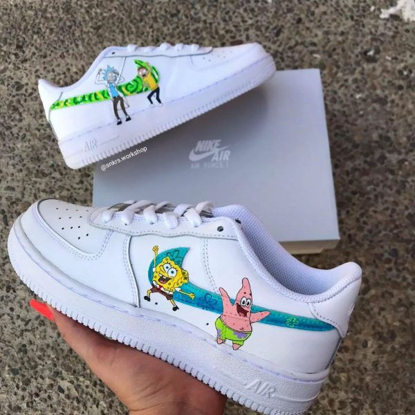 Bob Esponja X Rick And Morty Custom Air Force 1