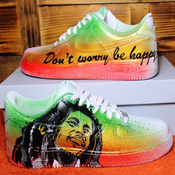 Bob Marley Painted Custom Air Force 1