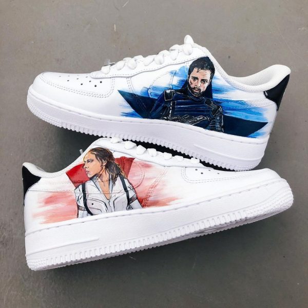 Bucky Barnes X Black Widow Custom Air Force 1