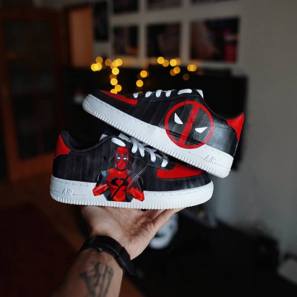 Handpainted Deadpool Custom Air Force 1