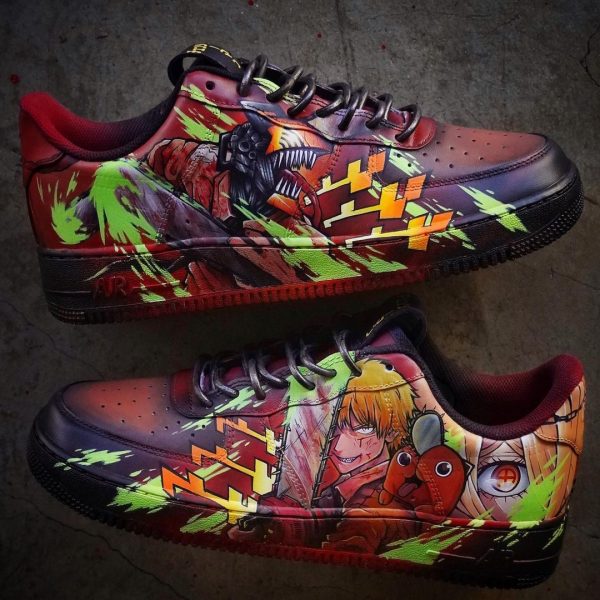 Chainsaw Man Painted Custom Air Force 1