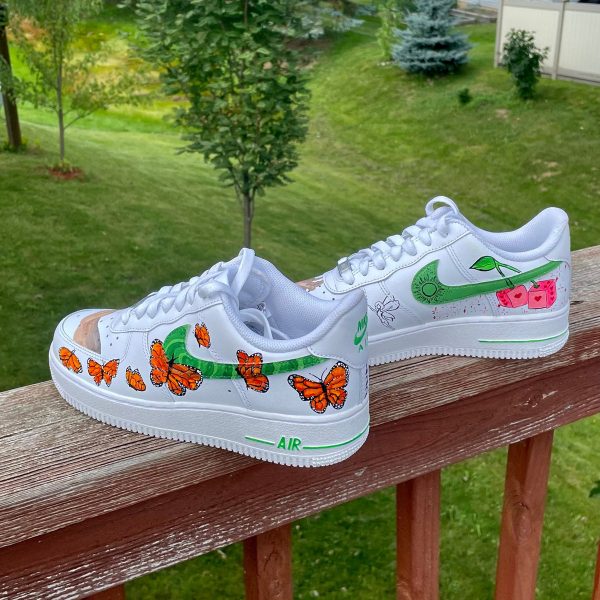 Cherry Butterfly Doodle Custom Air Force 1