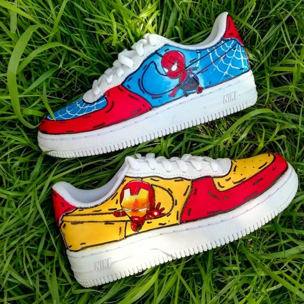 Chibi Ironman Spiderman Custom Air Force 1