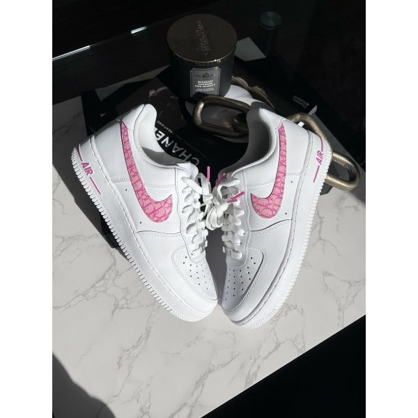 Dior Pink Swoosh Custom Air Force 1