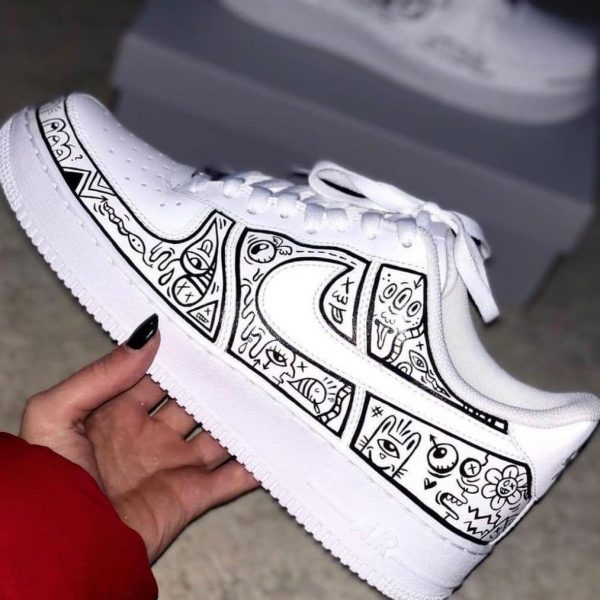 Comic Manuscript Graffiti Custom Air Force 1