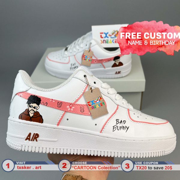 Bad Bunny Pink Custom Air Force 1