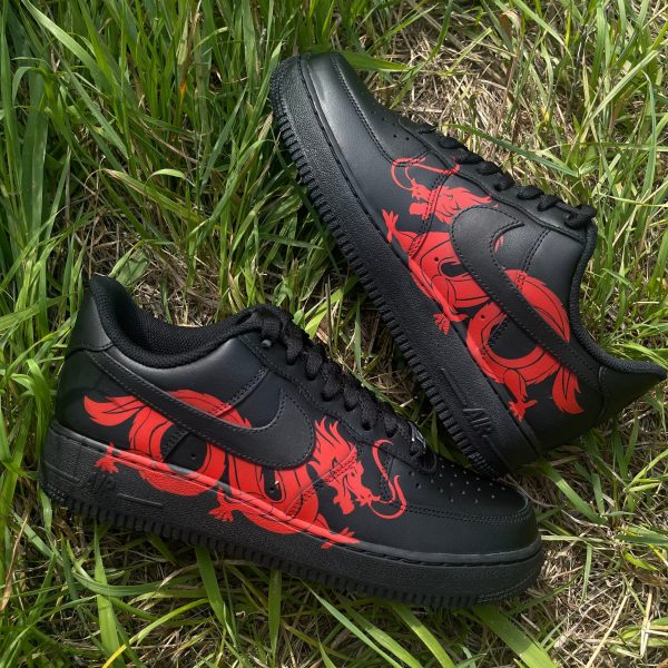 Black Dragon Red Custom Air Force 1