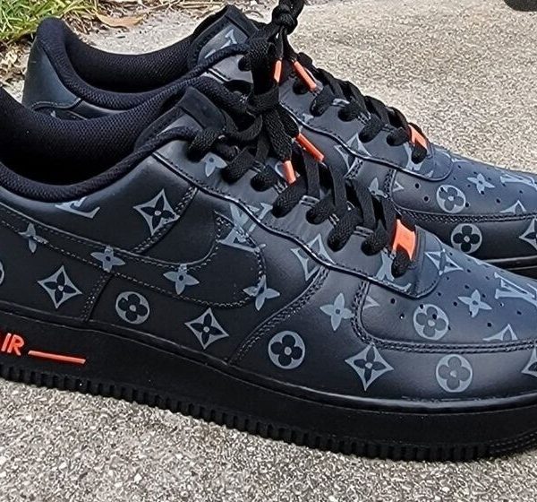 Black LV Pattern Custom Air Force 1