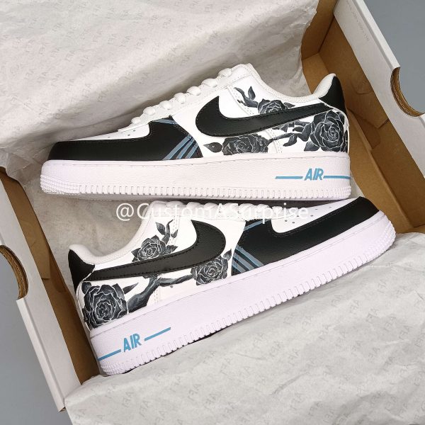 Black Rose Painting Custom Air Force 1