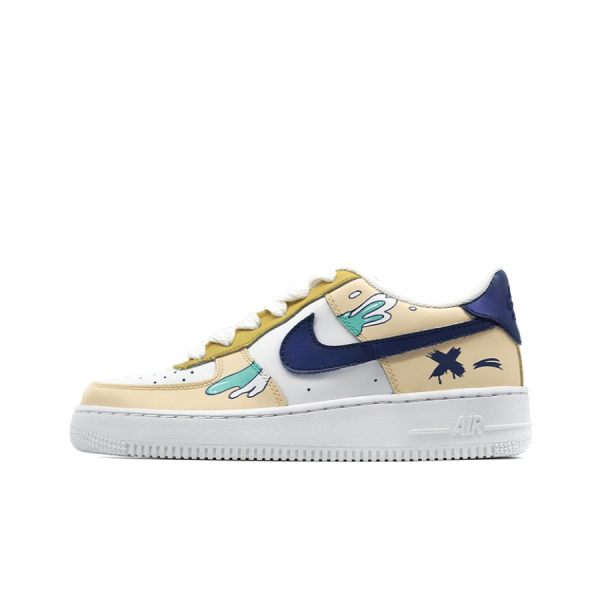 Beige Blue Drip Custom Air Force 1