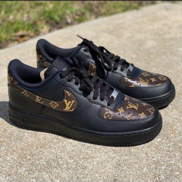 Black Brown LV Custom Air Force 1