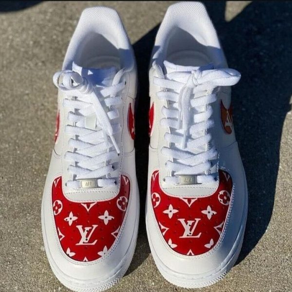 Red LV Pattern Custom Air Force 1