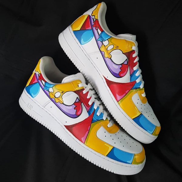 Vibrant Abstract Painting Custom Air Force 1