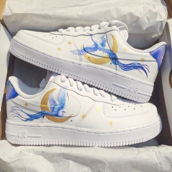 Blue Phoenix Painting Custom Air Force 1