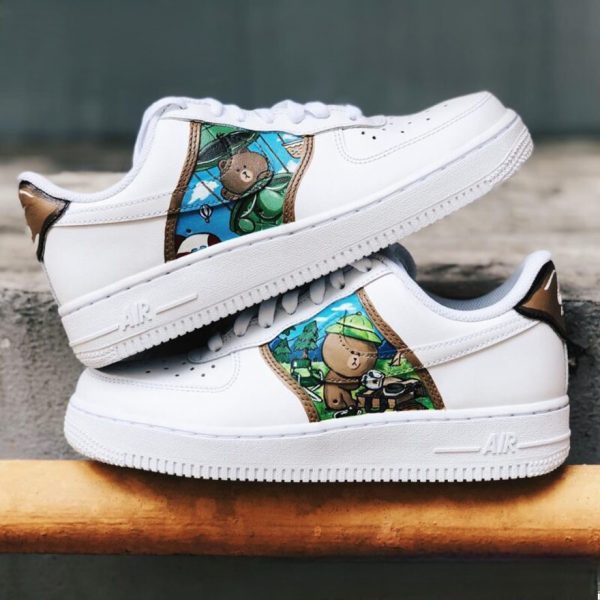 Brownie Bear Painted Custom Air Force 1