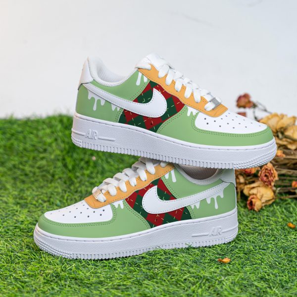 Christmas Red Plaid Custom Air Force 1