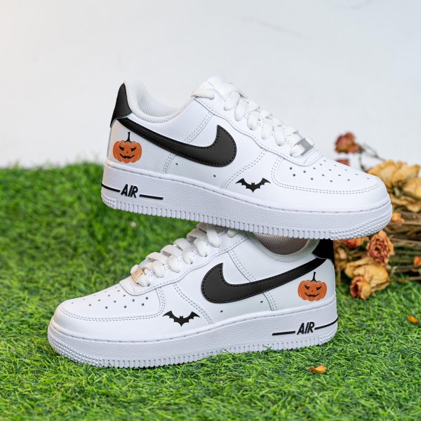 Painted Pumpkin Face Custom Air Force 1