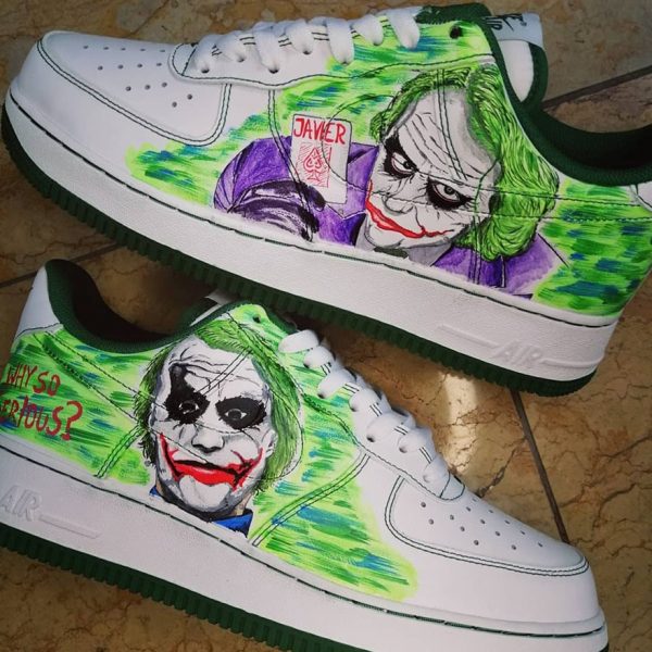 Joker Green Painted Custom Air Force 1