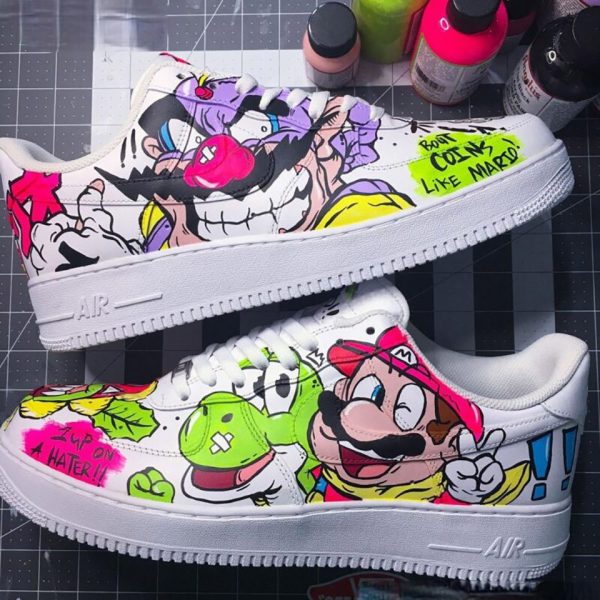 Mario Painted Custom Air Force 1