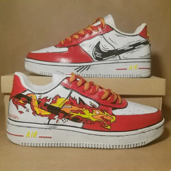 Red Dragon Painting Custom Air Force 1