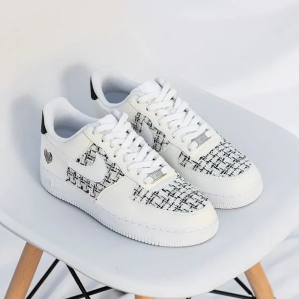 B&W Grid Fabric Custom Air Force 1