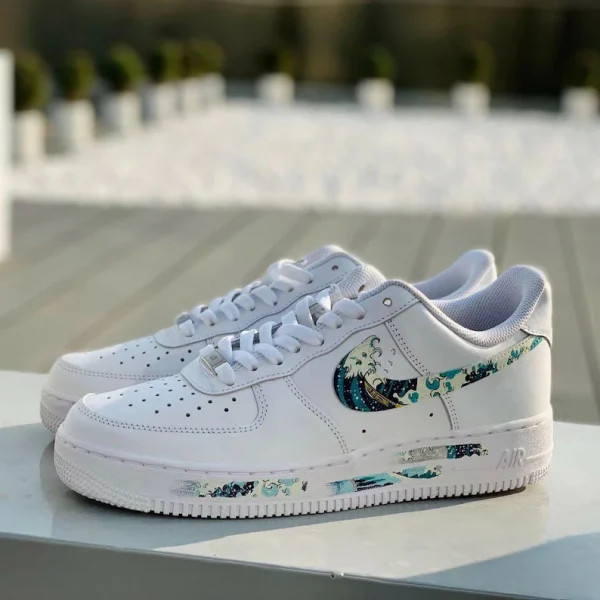 Ukiyoe Waves Painting Custom Air Force 1