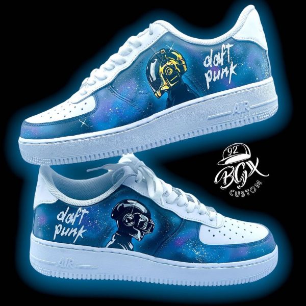 Painted Daft Punk Custom Air Force 1