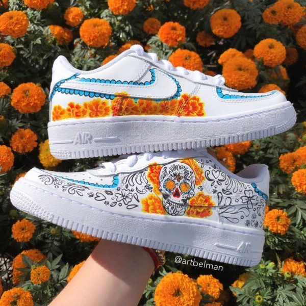 Daisy Skull Doodle Custom Air Force 1