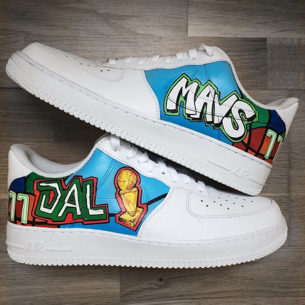 Dallas Mavericks Painted Custom Air Force 1