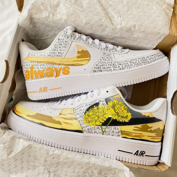 Dandelion Letters Doodle Custom Air Force 1