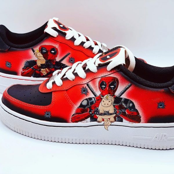 Painted Deadpool Custom Air Force 1