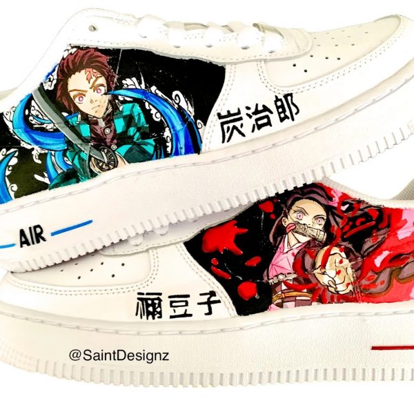 Tanjiro Nezuko Painting Custom Air Force 1