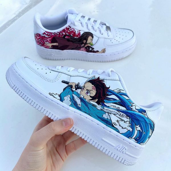 Painted Tanjiro Nezuko Custom Air Force 1