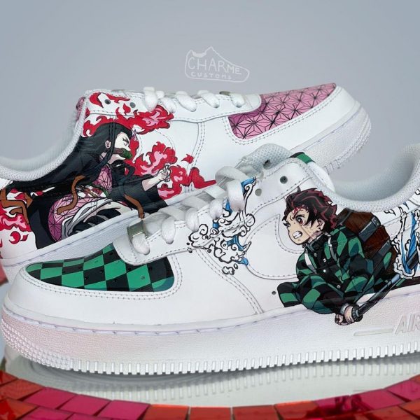 Painting Tanjiro Nezuko Custom Air Force 1