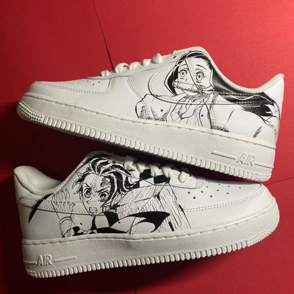 Handpainted Tanjiro Nezuko Custom Air Force 1