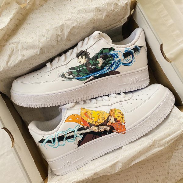 Tanjiro Zenitsu Painting Custom Air Force 1