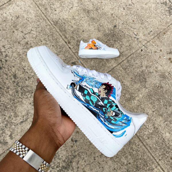 Painted Tanjiro Zenitsu Custom Air Force 1