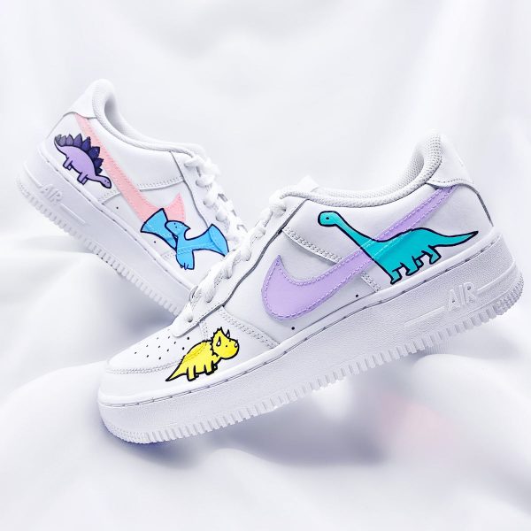 Dinosaur Cartoon Drawing Custom Air Force 1