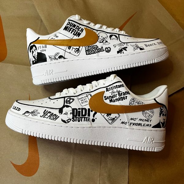 Dunder Mifflin Black Custom Air Force 1