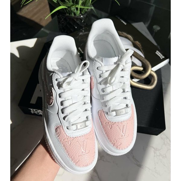 Embossed Pink LV Custom Air Force 1