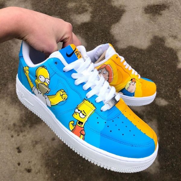 Blue Yellow Simpson Custom Air Force 1