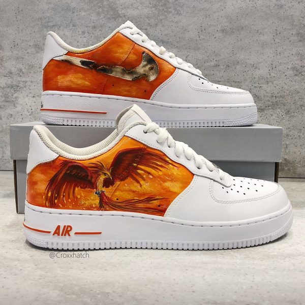 Fire Hand Painted Custom Air Force 1