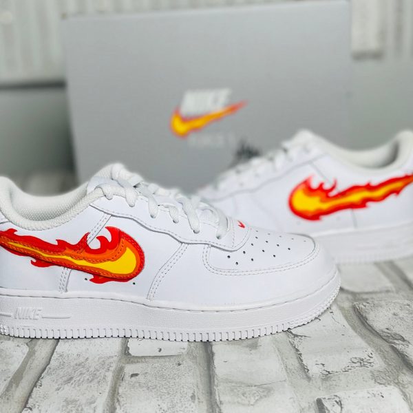 Fire Swoosh Painting Custom Air Force 1