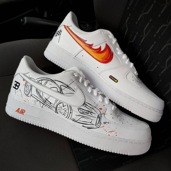 Flame Car Doodle Custom Air Force 1