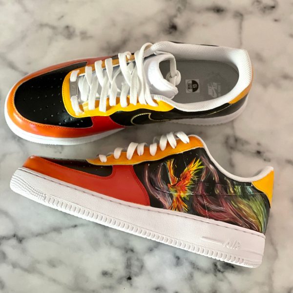 Flame Phoenix Painting Custom Air Force 1