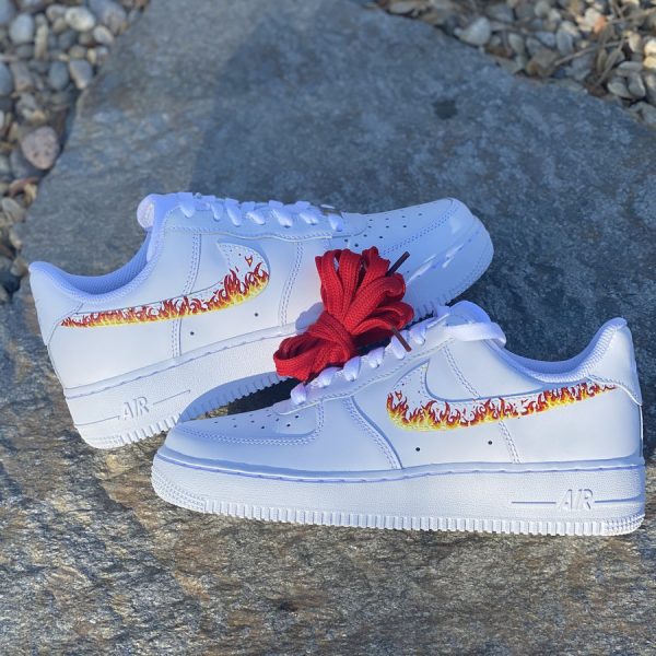 Flame Swoosh Painting Custom Air Force 1