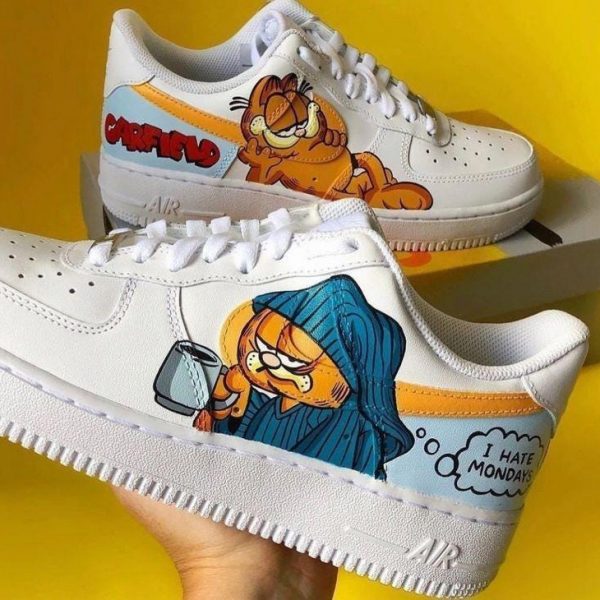 Garfield Cat Painted Custom Air Force 1