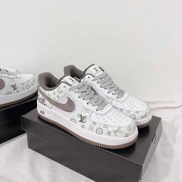 LV White Brown Custom Air Force 1