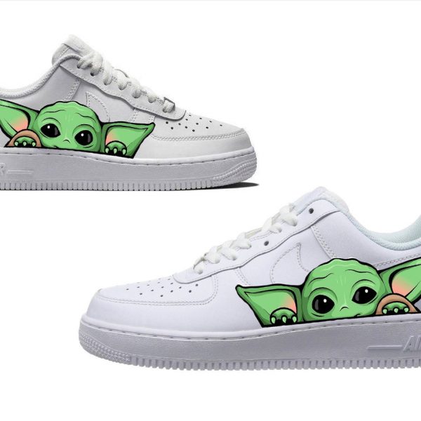 Green Elf Doodle Custom Air Force 1